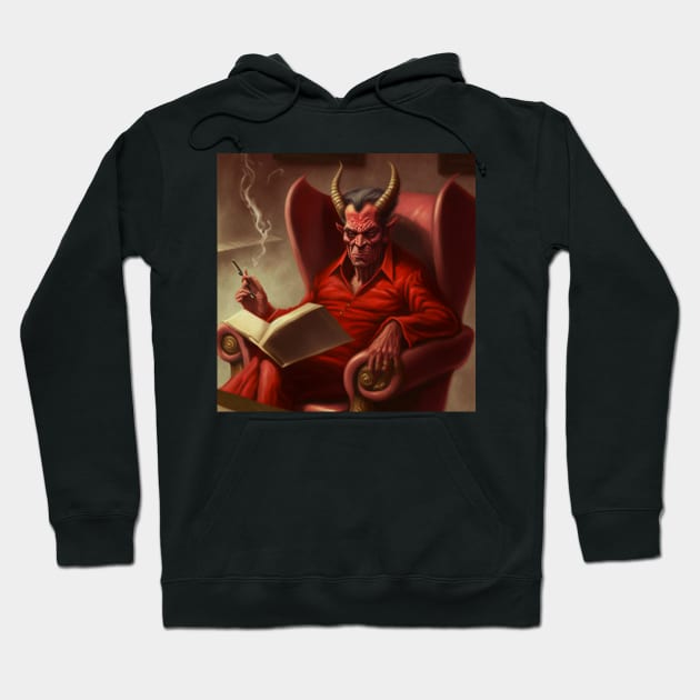 Satan Having A Smoke Hoodie by nonbeenarydesigns